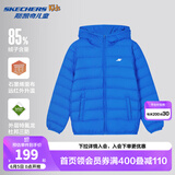 Skechers斯凯奇小暖宝羽绒服男童女童外套石墨烯蓄热保暖冬装P424K076 公主蓝/007G 130 充绒量55g
