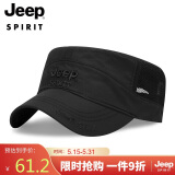 吉普（JEEP）帽子男平顶帽鸭舌帽男士棒球休闲户外太阳帽遮阳帽A0020 黑色