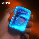 ZIPPO打火机zippo夜光流沙笑脸高颜值网红爆款 送男士实用生日礼物男生 流沙笑脸幻彩-套装