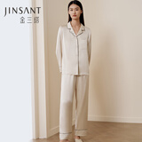 金三塔睡衣女真丝桑蚕丝素色简约可外穿简奢家居服