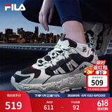 FILA 斐乐TREK满天星老爹鞋男鞋新款休闲鞋时尚复古运动鞋跑鞋  白芦笋/浆果蓝-WD 40.5