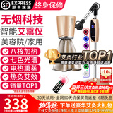 鸿益德 艾灸家用仪器一体机语音无烟熏蒸仪美容院养生理疗艾炙灯烤电仪 金色至尊美容院-八核加热+七光渗透