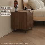 红苹果（RED APPLE）家具卧室轻奢家用简易床头柜小户型小储物收纳柜DS698 【浅胡桃丨0.5m】双抽床头柜