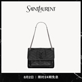 YSL圣罗兰 女士NIKI中号复古皮革手袋 黑色 U