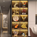 TaTanice酒柜摆件入户玄关客厅电视柜装饰套装乔迁新房家居高端大气工艺品 酒柜摆件10件套【B】