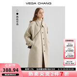 VEGA CHANG毛呢大衣女中长款2025冬新款爱心扣高级感外套 燕麦色 M
