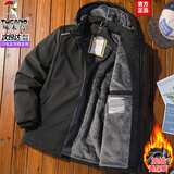 啄木鸟棉衣男士外套男秋冬季新款棉服男冲锋衣男棉袄加厚羽加绒服男冬装 黑色 脱卸帽 XL (建议125-145斤)