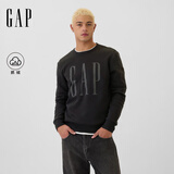 GAP男女装2025秋季新款印花logo抓绒圆领卫衣合身上衣美版542214 黑色 542214 L 美码 XL亚洲码185/104A 【偏大，建议拍小一码】