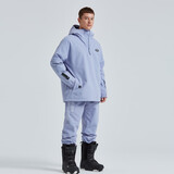 DOOK SNOW新款韩版滑雪服男女套装户外防水单板双板保暖套头衫情侣款滑雪服 紫色（男） M /60-70kg