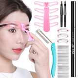 欧丽丝修眉刀片刮眉刀眉卡眉笔眉夹眉剪初学者女画眉卡画眉套装初学者 修眉套装B-4