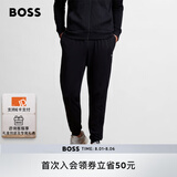 BOSS 男士棉质混纺休闲薄款运动卫裤 001-黑色 L