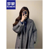 罗蒙（ROMON）官方呢子大衣毛呢2026秋冬新款加厚小个子赫本外套今年流行美拉德 百搭灰精致版 L 110-130斤