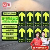 京玺 直行安全出口指示牌夜光耐磨消防疏散标识 升级款8张装