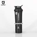 摇摇杯ON蛋白粉刻度便携带粉盒三层速搅拌奶昔男女健身运动水杯子 GWHEY 新三层 黑色450ml1个