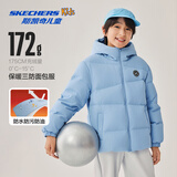 Skechers斯凯奇儿童梭织短款羽绒外套男女同款简约百搭保暖上衣P425K003