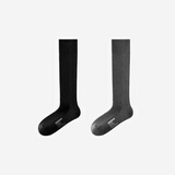 蕉内（Bananain）热皮5系女士过膝小腿袜子7A抗菌防臭透气长筒保暖显瘦秋冬季2双装 【轻暖|小腿袜】纯黑+麻灰 2双 均码