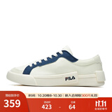 FILA FUSION斐乐男鞋POP帆布鞋潮牌男子潮流板鞋街拍运动休闲鞋男 奶白/徽章蓝-GB 41