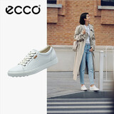 爱步（ECCO）休闲鞋女 时尚百搭通勤圆头低帮软面皮板鞋 柔酷7号430003 白色35