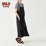 无印良品（MUJI） 女式 泡泡纱吊带连衣裙 BC06CC3S 吊带裙 裙子长裙 黑色 S-M