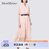MeetMetro玛依尔法式仙女连衣裙女2025春新款高端气质纯欲风裙子礼服长裙 藕粉MG200423 S