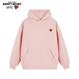 查尔斯桃心连帽卫衣男女情侣同款纯色基础百搭运动休闲套头上衣 粉红色 M