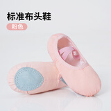 艾舞戈儿童舞蹈鞋女练功鞋免系带软底猫爪鞋女童中国跳舞鞋成人男形体鞋 粉色【标准款】 37