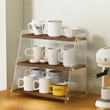 喻品杯架置物架收纳架客厅茶水杯架子厨房桌面架子ZW275三层海棠色36