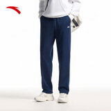 安踏加绒保暖运动裤男士直筒卫裤秋季针织户外跑步长裤平口休闲裤