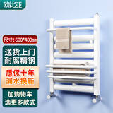 欧比亚小背篓暖气片水暖壁挂式散热器家用卫生间置物架天然气取暖器 高 600mm*400mm 中心距 亮白色