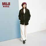无印良品（MUJI）女式 羊毛混 夹克大衣 毛呢外套女款秋冬季西服西装 女装BD0Z5A4A 黑色 M (160/84A)