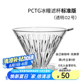 泰摩 冰瞳手冲咖啡滤杯 V60通用咖啡过滤器 滴滤咖啡过滤杯 标准版02号 1-4人份【透明滤杯】