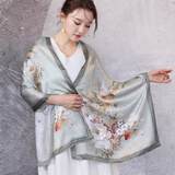 杭丝路真丝丝巾女国风长巾桑蚕丝披肩生日节日礼物节日送妈妈老师