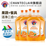 大公鸡管家（CHANTE CLAIR）食品级浓缩洗洁精 家用厨房餐具 滋润不伤手去油祛味 洗碗神器 香橙浓缩洗洁精500ml*5瓶