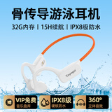 Tayogo骨传导游泳耳机蓝牙2025最新款超长续航真无线运动跑步专业水下防水狂甩不掉自带内存自下载音乐用 月光白W26【32G+蓝牙+15H续航+MP3】 【IPX8防水】