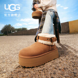 UGG秋季新款女士舒适保暖厚底休闲短筒雪地靴懒人毛毛鞋 1144041 CHE | 栗色 36 鞋款偏小，建议拍大一码