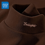 真维斯（JEANSWEST）德绒打底衫女装秋冬季长袖t恤上衣服加绒保暖加厚内搭半高领秋衣 咖啡 小砂纸星星_K_左领角 M