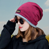 玉柳缘 毛线帽子女秋冬包头帽韩版月子帽透气睡帽保暖套头帽防风产妇帽 酒红 约56-60CM