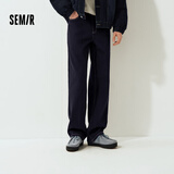 森马（Semir）牛仔裤男猫须做旧复古宽松直筒裤秋冬长裤子经典109725124103