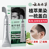 纯春堂云南本草一梳黑染发剂植物遮白短发自然纯黑色男女士植萃果染发膏