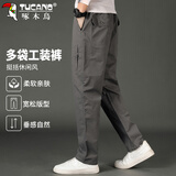 啄木鸟（TUCANO）休闲裤男宽松直筒裤子男士春秋季宽松百搭潮工装男裤 军绿色 2XL