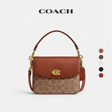 蔻驰（COACH）【礼物】经典标志CASSIE19号单肩斜挎包翻盖冬季女包 棕黄色锈色（新版）