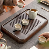 忆壶茶（YIHUTEA）茶盘托盘家用茶台带排水小型沥水储水实木功夫托盘泡茶具竹茶托 【升级高端款】和祥茶盘39.5*26.2*4cm