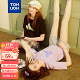 唐狮（TonLion）2025短袖T恤女半袖体恤chic宽松上衣