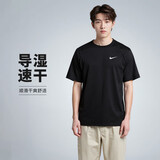 耐克NIKE春夏男短袖圆领T恤 运动休闲 简约时尚 DV9816-010 黑色S
