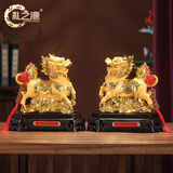 礼之源招财纳福麒麟摆件工艺品办公室桌面摆设客厅收银台吉祥物装饰品