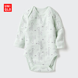 优衣库婴幼儿宝宝新生儿包臀衣长袖1件装连体衣新款478372 478373 478372/51嫩绿色 70cm