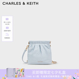 CHARLES&KEITH迷你菱格流浪包单肩斜挎双肩包包女包生日七夕礼物CK2-60782390 Sea Salt Blue海盐蓝 S