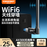 COMFAST WiFi6免驱动 USB无线网卡台式机专用内置智能天线台式笔记本电脑无线接收wifi适配器多系统兼容 【AX300免驱】WiFi6高增益天线