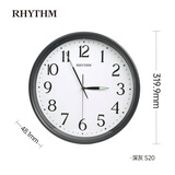 丽声RHYTHM日本静音夜光客厅大挂钟家用2025款轻奢简约32cmCMG635WR82