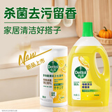 滴露地板清洗剂柠檬2L+多功能清洁卫生湿巾80片 